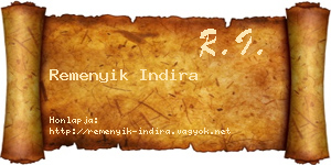 Remenyik Indira névjegykártya